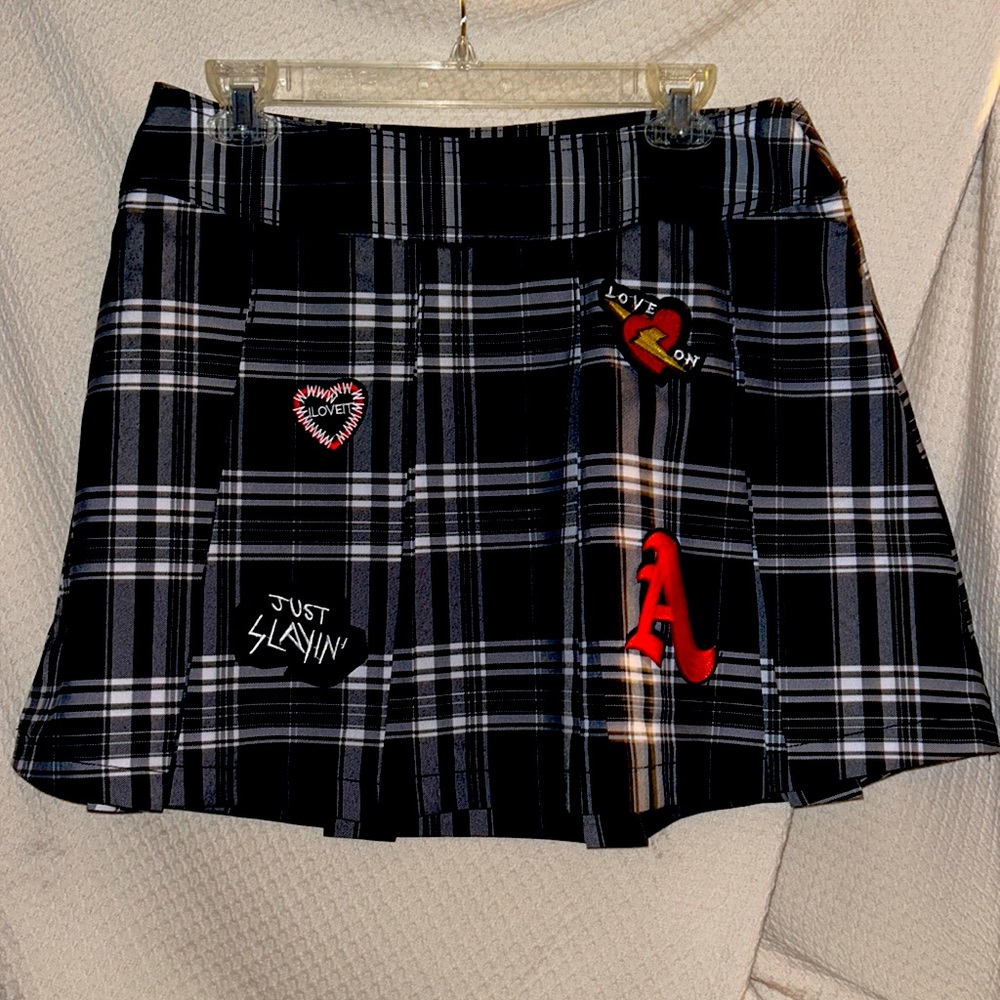 Lady’s large Plaid skirt short pleated skirt school girl look